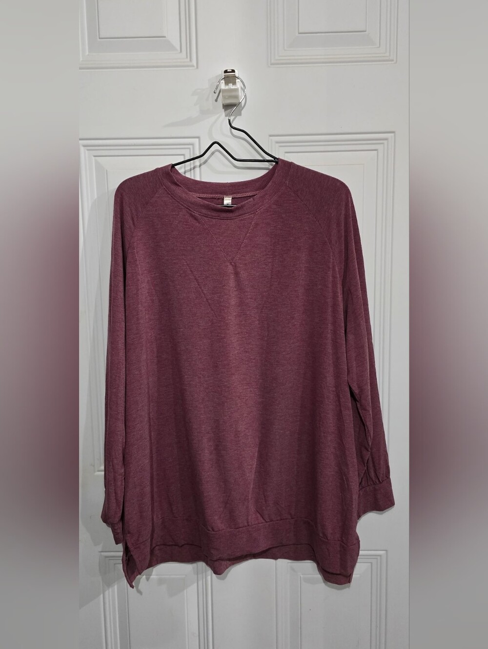 NWT 1X Emerald Cozy Raglan Crewneck Light Sweatshirt in Dusty Mauve